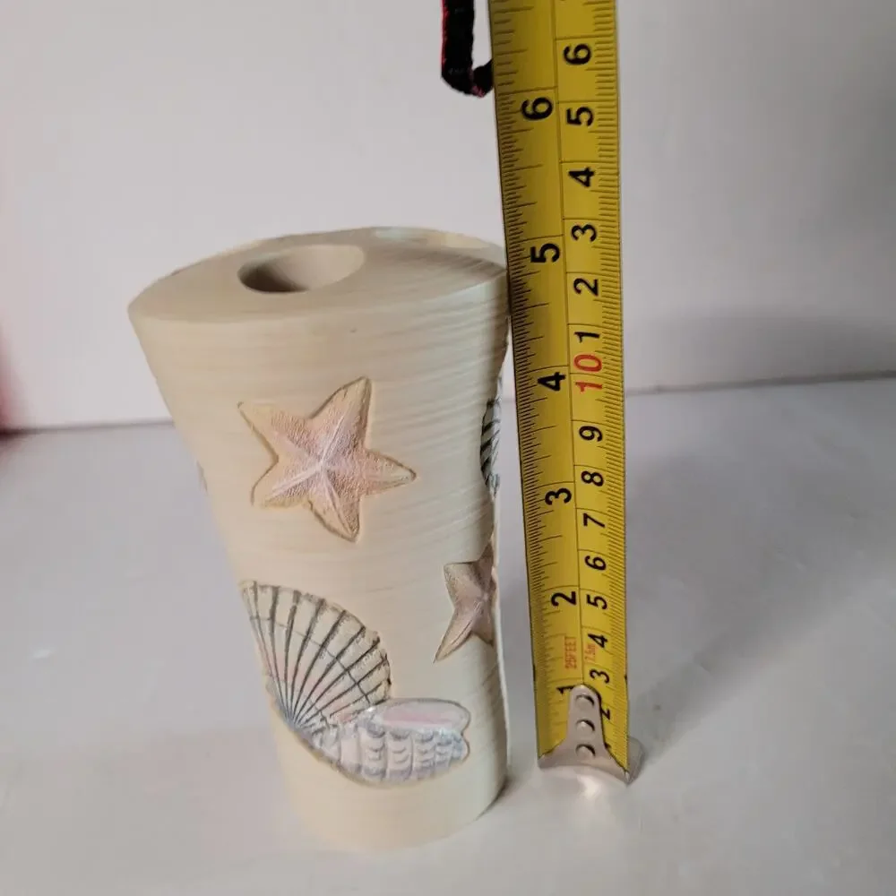 Charming Coastal Seashell Hand-Painted Resin Tumbler 4x3 inch